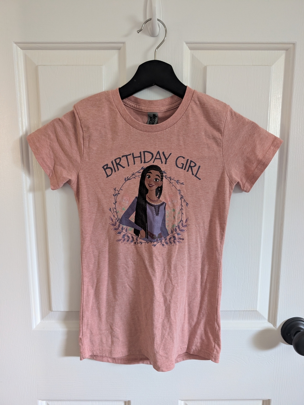 Instant Message Disney Girls Wish Birthday Girl Pink Graphic Tee Size Medium